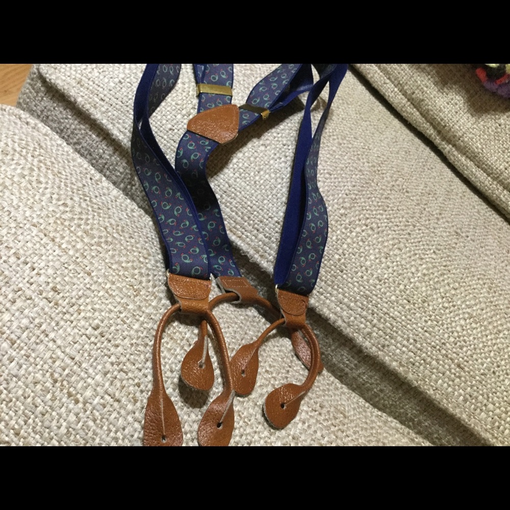 Men’s Y Back Suspenders Red Blue Green